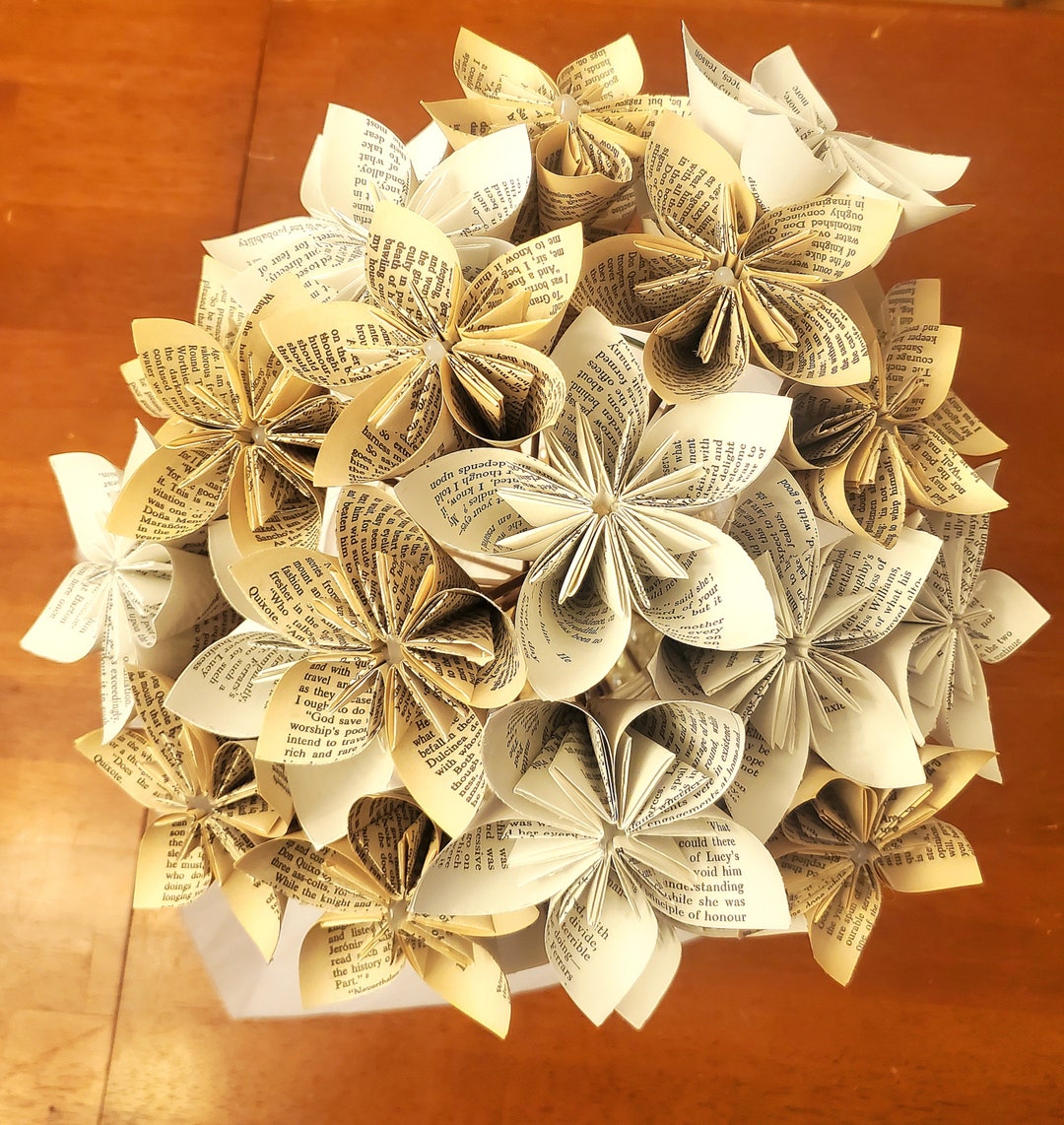 Paper Book Flowers Etsy