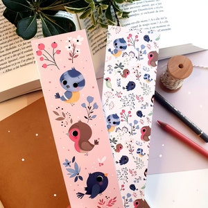 Bird Bookmark, Spring Bookmark, Kawaii Bookmark, Cute Bookmark, Illustrated Bookmark, Bird Bookmark