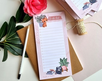 To do list chat, Bloc-notes ligné chat, bloc notes liste à faire , Papeterie chat, Bloc-notes kawaii chat