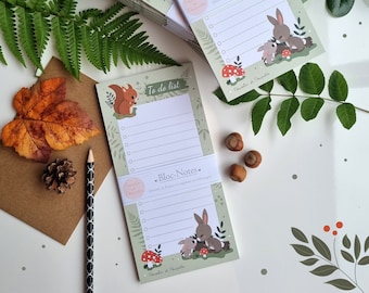 To do list animals forest, Notepad lined squirrel, notepad to do list, Stationery rabbit, Notepad kawaii squirrel