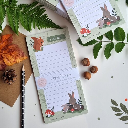 To Do List Animals Forest Notepad Lined Squirrel Notepad to - Etsy