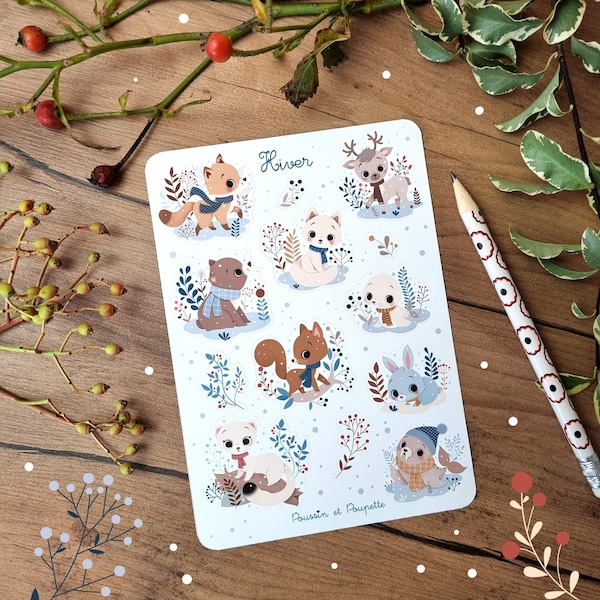 Winter stickers, Winter sticker sheet, Bullet journal stickers, Winter stickers, Winter stickers