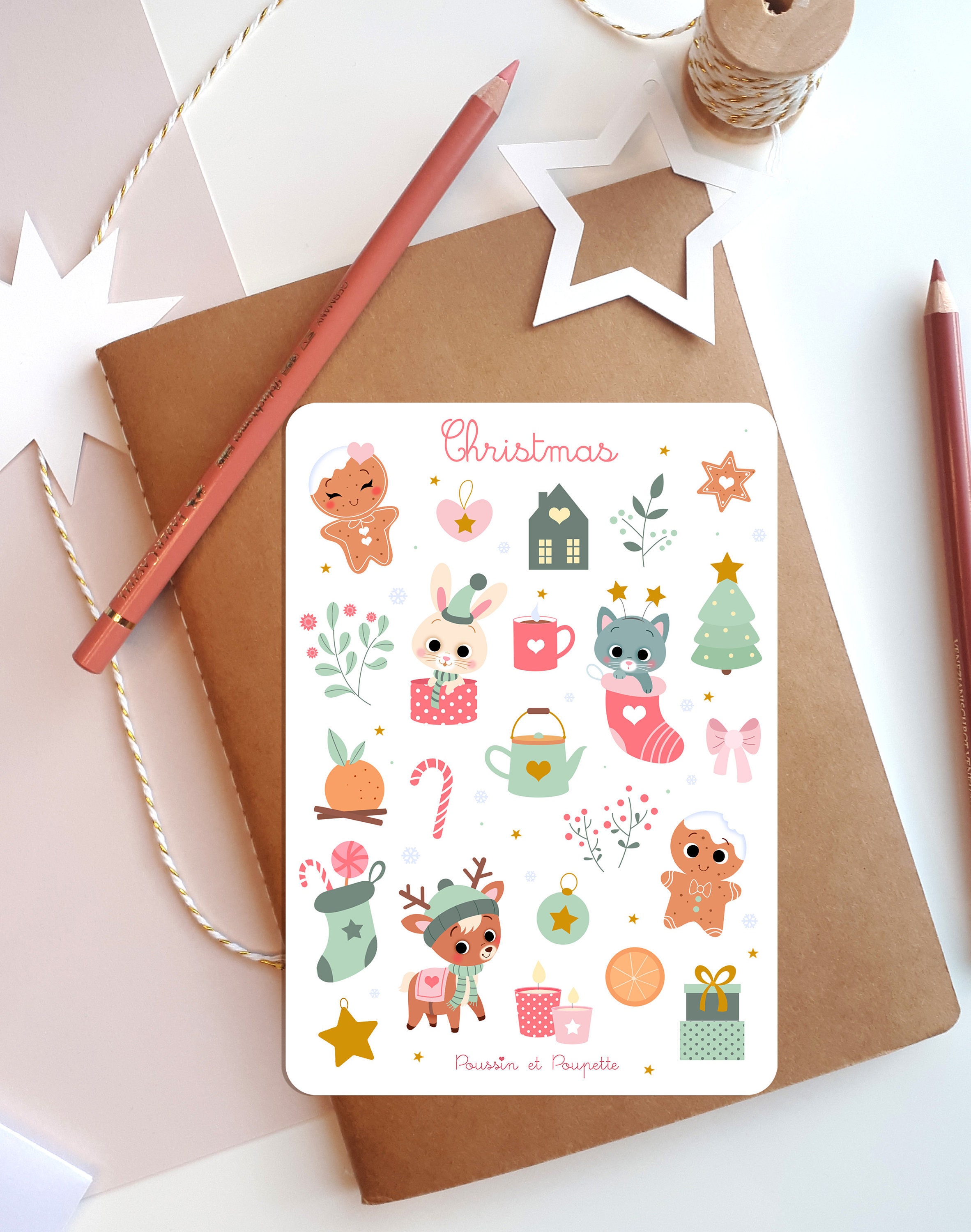 Stickers Bullet Diary Scrapbooking Christmas Stickers Stickers Planner Winter Stickers Christmas Stickers Christmas Stickers