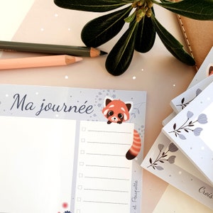 Planner journalier A5 panda roux, Bloc-notes A5 panda roux, Planificateur quotidien A5, Daily planner, Bloc-notes kawaii panda roux image 5