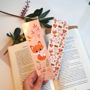 Fall Bookmark, Fox Bookmark, Kawaii Bookmark, Cute Bookmark, Illustrated Bookmark, Autumn Bookmark image 4