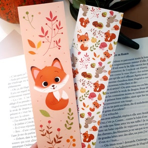 Fall Bookmark, Fox Bookmark, Kawaii Bookmark, Cute Bookmark, Illustrated Bookmark, Autumn Bookmark image 3