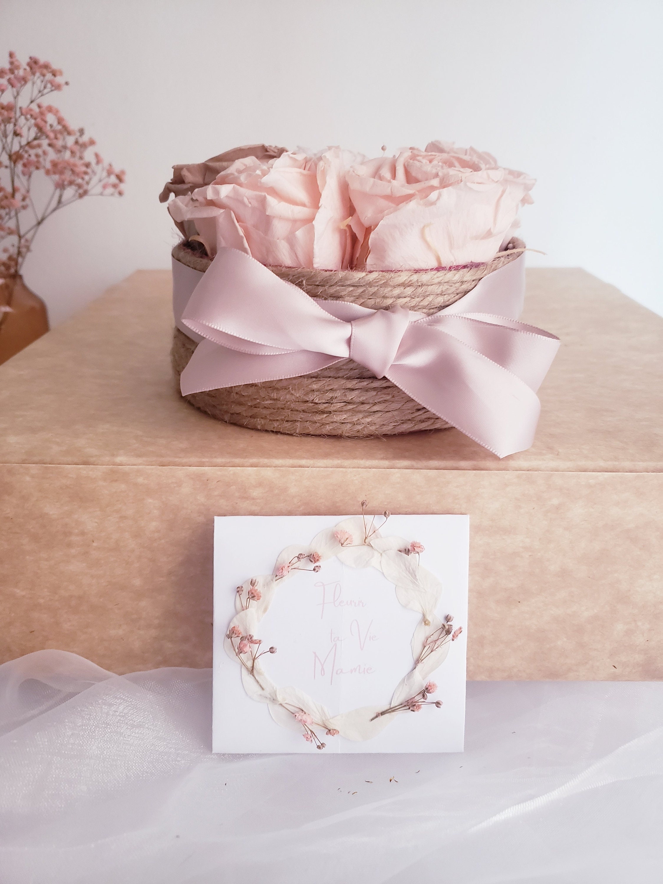 Bonne Fête Mamie Personnalisable - Cadeau Fleurs Séchées