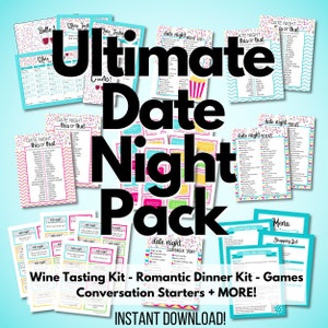 Date Night Kit Printable PDF Instant Download - date night - date night cards - romantic - fun - date night ideas - Valentine's Day