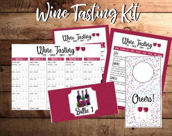 Wine Tasting Scorecard Printable PDF + Instructions for Wine Tasting Party - Wine Tasting Date Night - Blind Wine Tasting - Mystery Wine