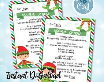 Elf Goodbye Letters - Editable Elf Goodbye Letter - Personalized Elf Goodbye Letters - edit with Corjl