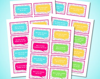 Date Night Me or You? Conversation Starter Cards Printable PDF - date night - anniversary - get to know you - fun - romantic