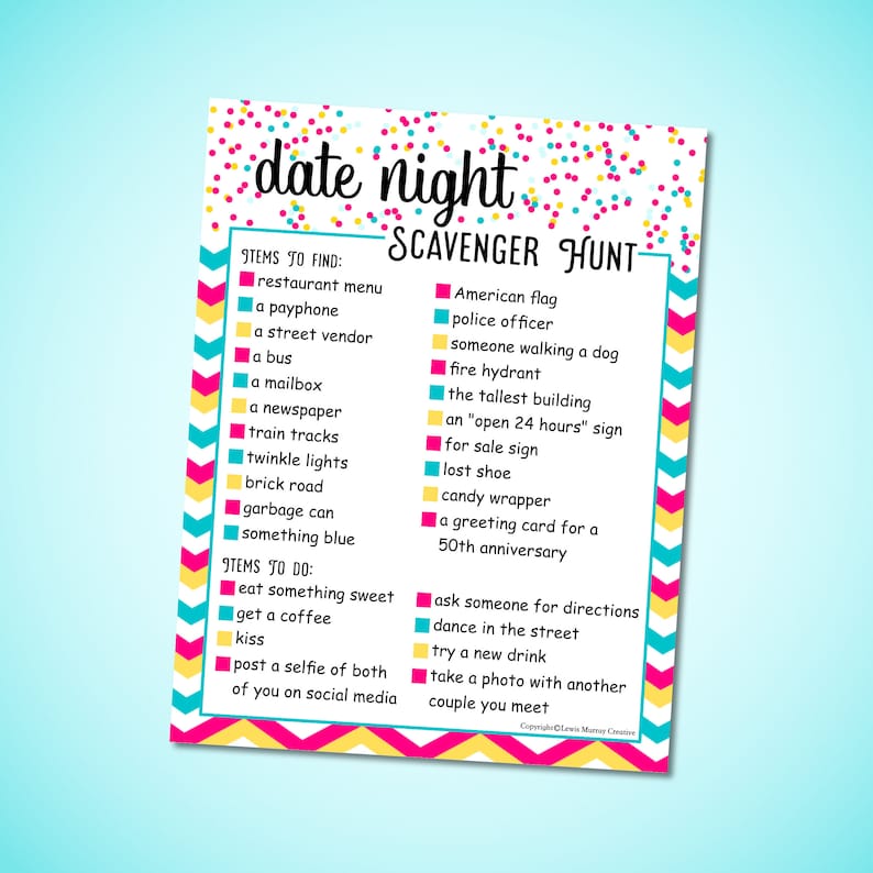 Date Night Kit Printable PDF Instant Download Date Night - Etsy