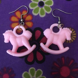Pink Rocking Horse Earrings