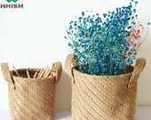 1PC Foldable Woven Sacks Storage Boxes Sundries Organizer Laundry Basket Flower Planter Pot Storage Basket