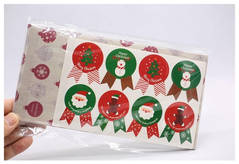 Gift Paper Bag Paper Stickers Xmas Candy Food Cookies Packing Paper Bags 40pcslot Christmas Kraft Paper Bag