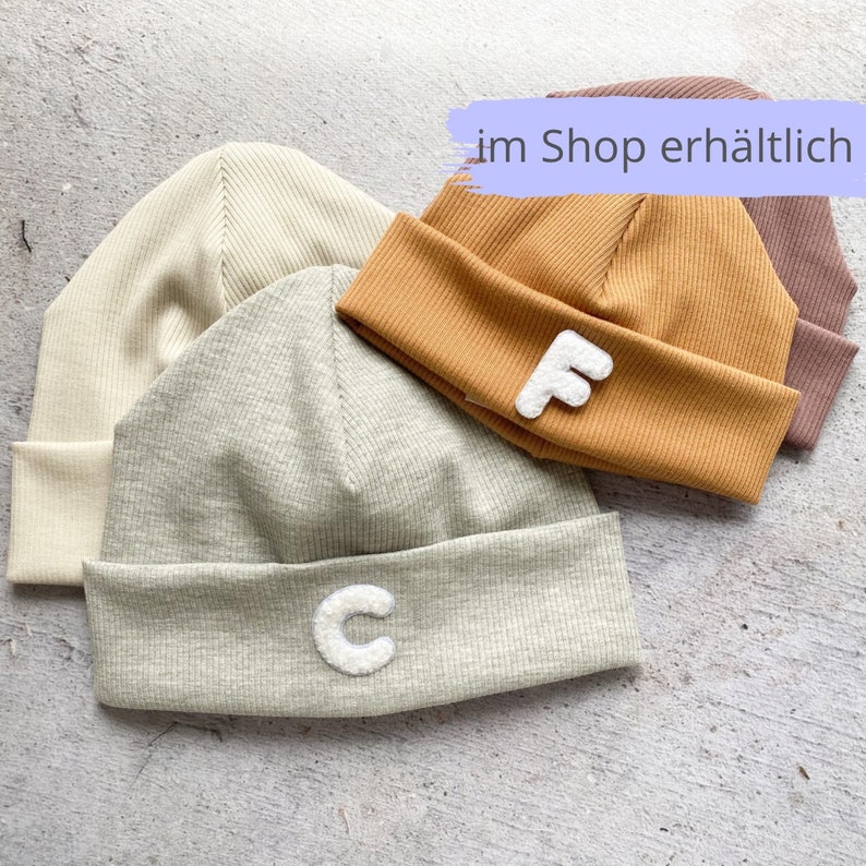 Beanie Mütze personalisiert, individuell bedruckt mit Namen, Mütze für Babies, Kinder & Erwachsene als Babygeschenk aus Baumwolle Bild 7