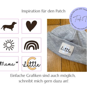 Beanie Mütze personalisiert, individuell bedruckt mit Namen, Mütze für Babies, Kinder & Erwachsene als Babygeschenk aus Baumwolle Bild 8