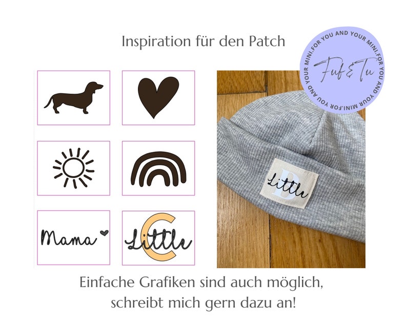 Beanie Mütze personalisiert, individuell bedruckt mit Namen, Mütze für Babies, Kinder & Erwachsene als Babygeschenk aus Baumwolle Bild 8