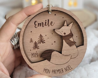 Mon premier Noël -Boule de Noël en bois personnalisé - Ornement personnalisé - Décoration de noël en bois