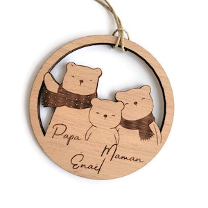 Customizable wooden Christmas ball - Personalized ornament - Wooden Christmas decoration