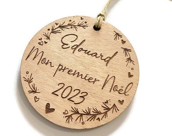Personalized Christmas Bauble - Baby's First Christmas - Personalized Ornament - Wooden Christmas Decoration