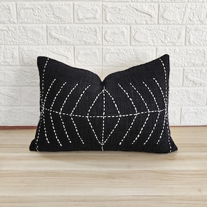 100% Natural Raw Cotton Hand Dyed Fabric Hand Stitches Hand Kantha Pillow Cover Indian Handmade Decorative Throw Pillow Cover