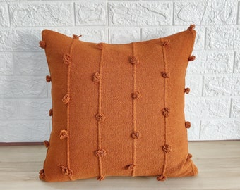Funda de cojín de algodón crudo natural, tejida a mano, con textura teñida a mano, estilo bohemio, de 12 x 20, 14 x 20, 18 x 18, 20 x 20, 22 x 22, 24 x 24 pulgadas