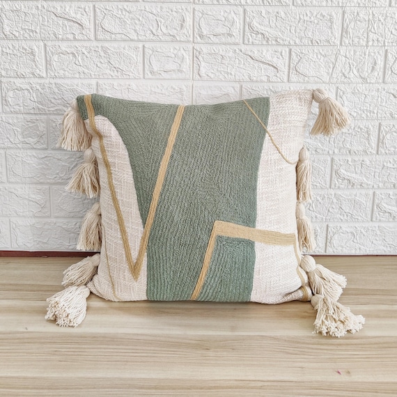 Cream tassel pillow outlet