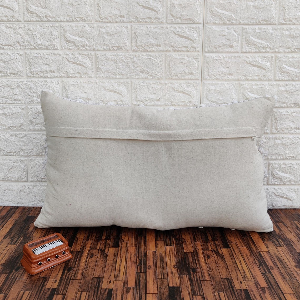 Hand Loom Woven Cotton Pillow Cover 14x24 Inch White Cream Etsy