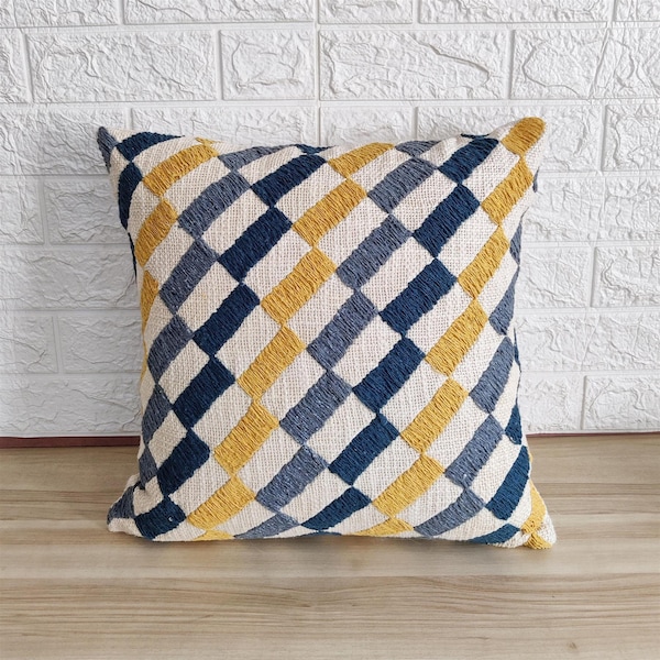 Yellow Grey Pillow Etsy