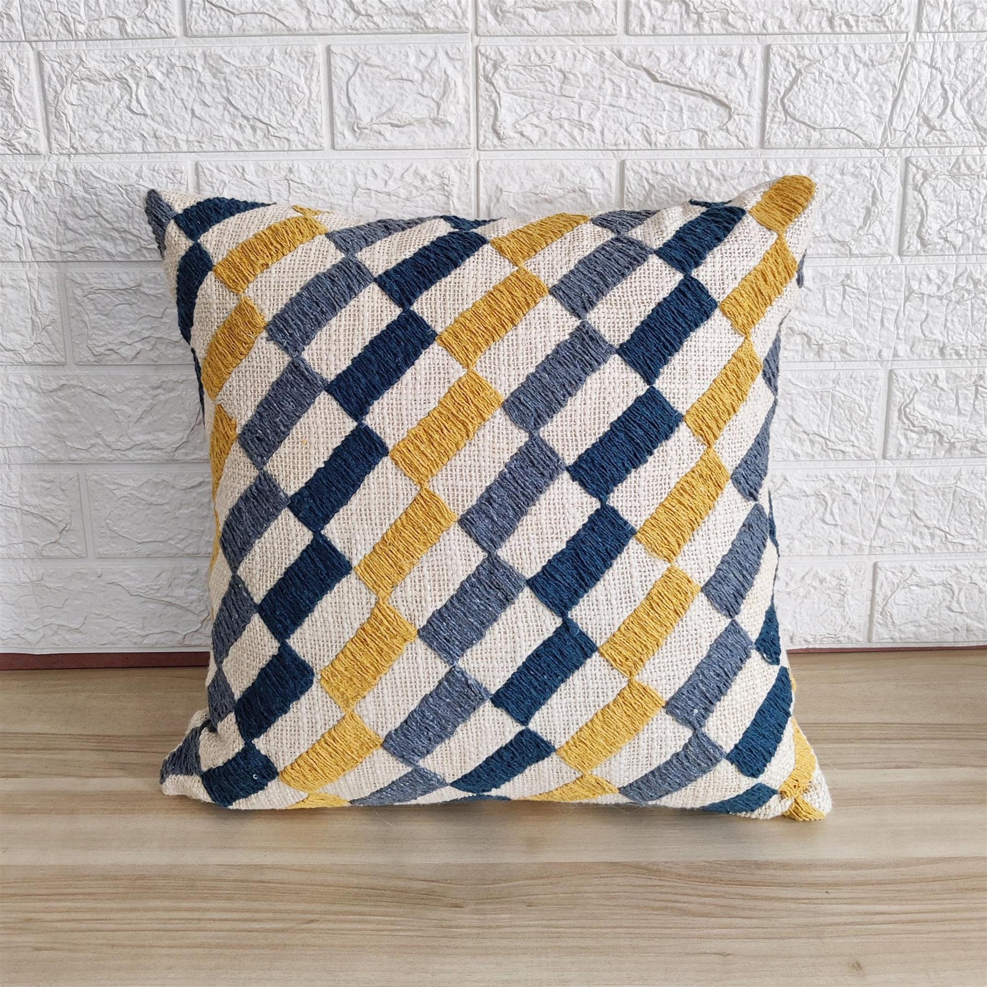 Navy Mustard Pillow Etsy New Zealand
