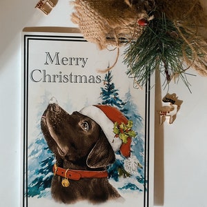 Chocolate Labrador Weihnachtskarten