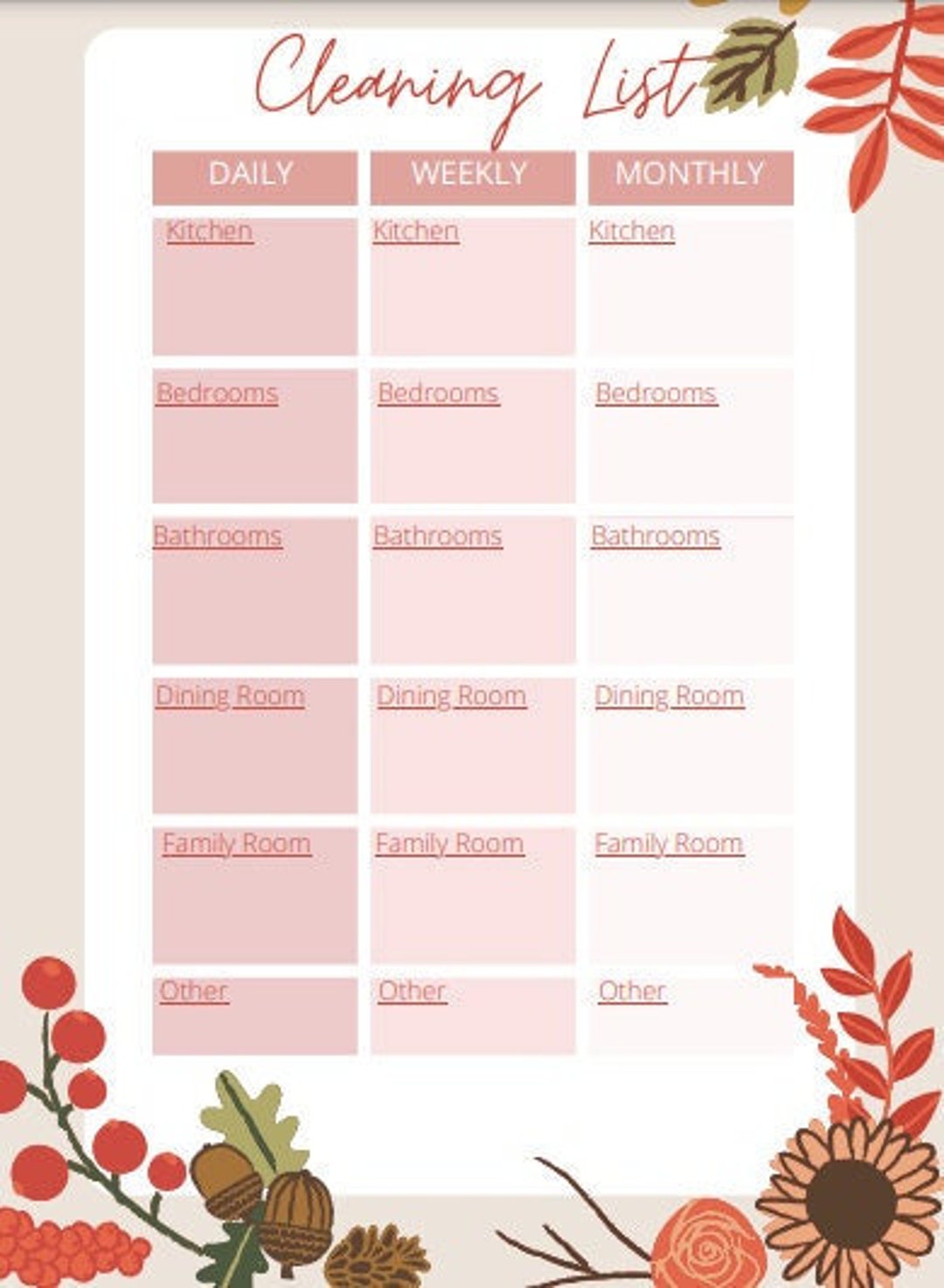 Printable Organizational Sheets - Etsy