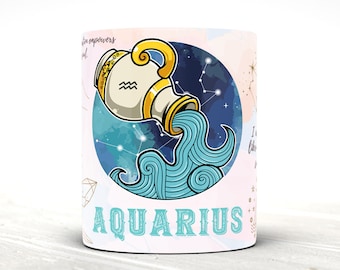 Aquarius Affirmations Mug: Zodiac Power, Unique Design (11 oz)
