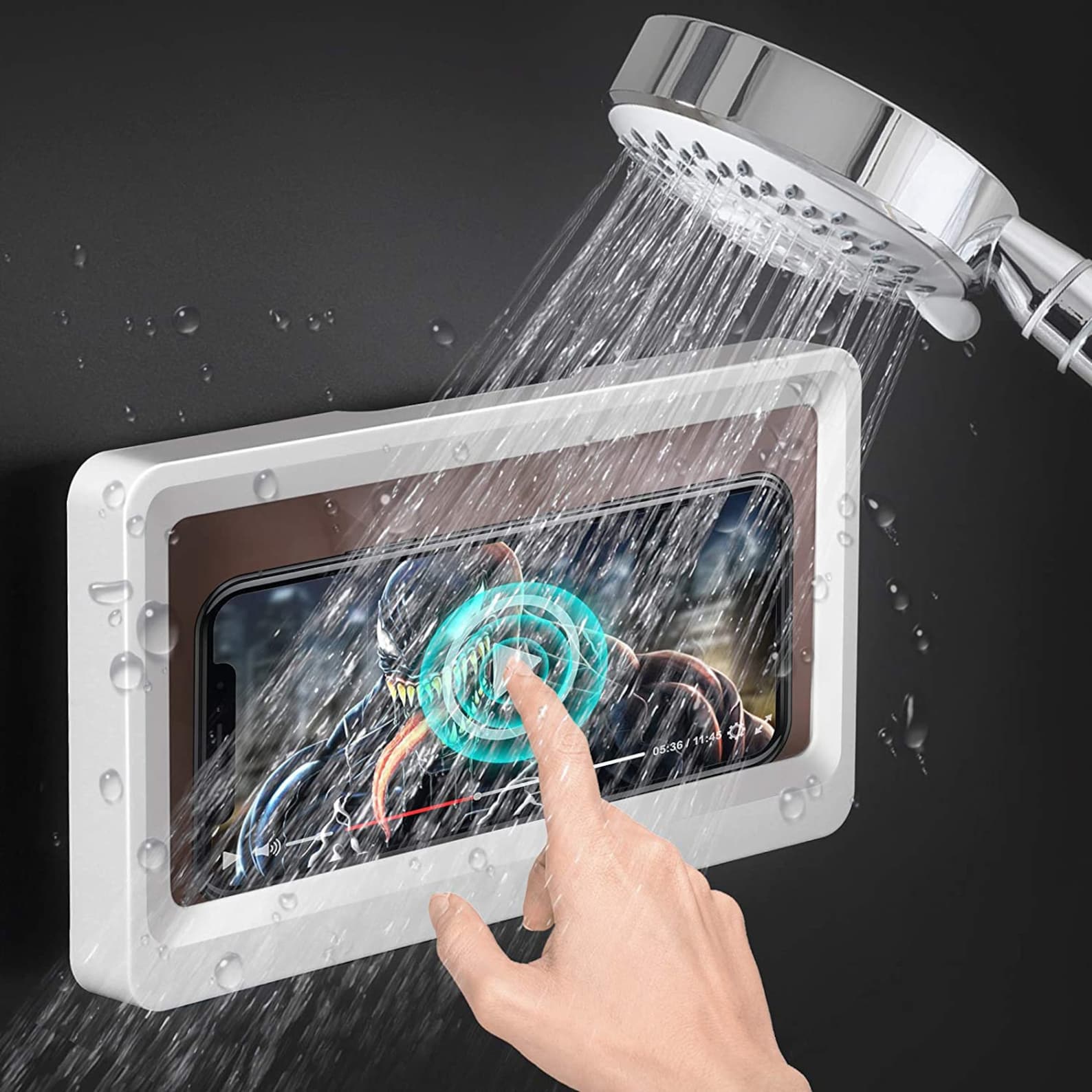 Wall Mount Shower Phone Holder Bathroom case Mount Shelf Etsy