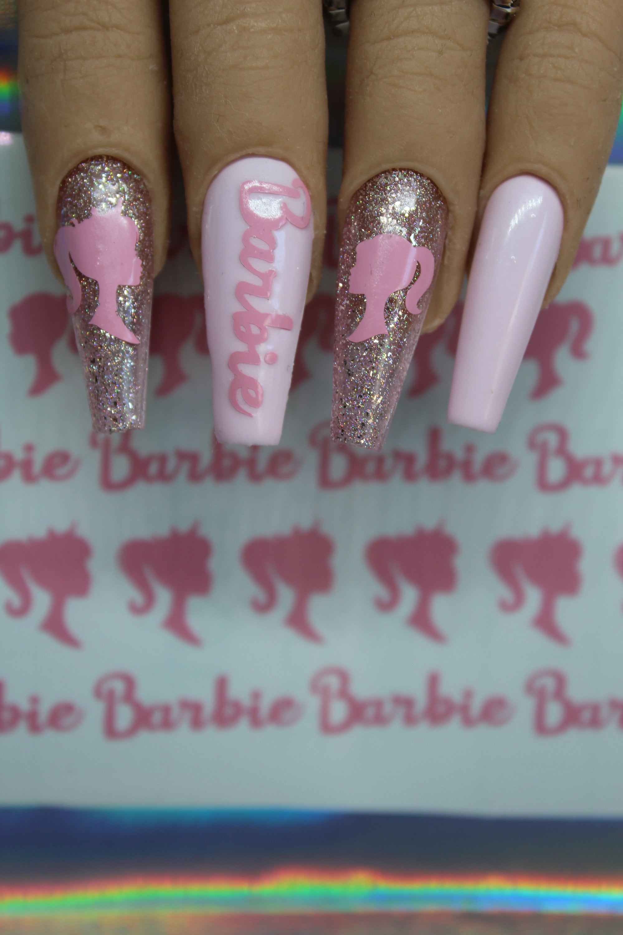 Barbie Nail Stickers / Barbie Nail Decals / Pink Nail Decals / | Etsy