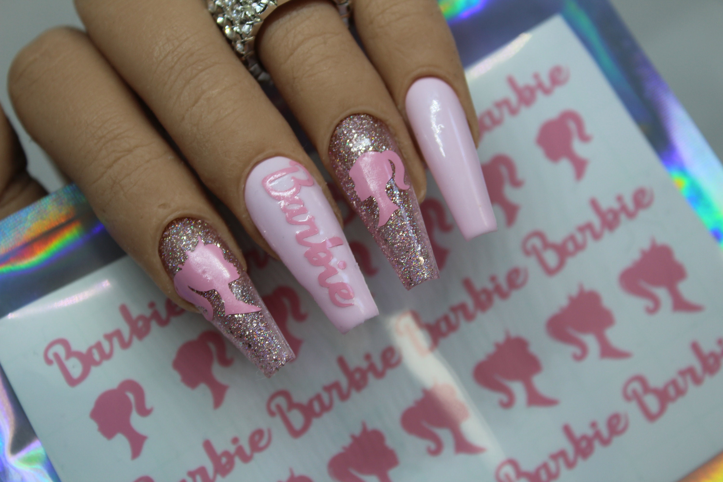 9. Barbie Nail Stickers - wide 8
