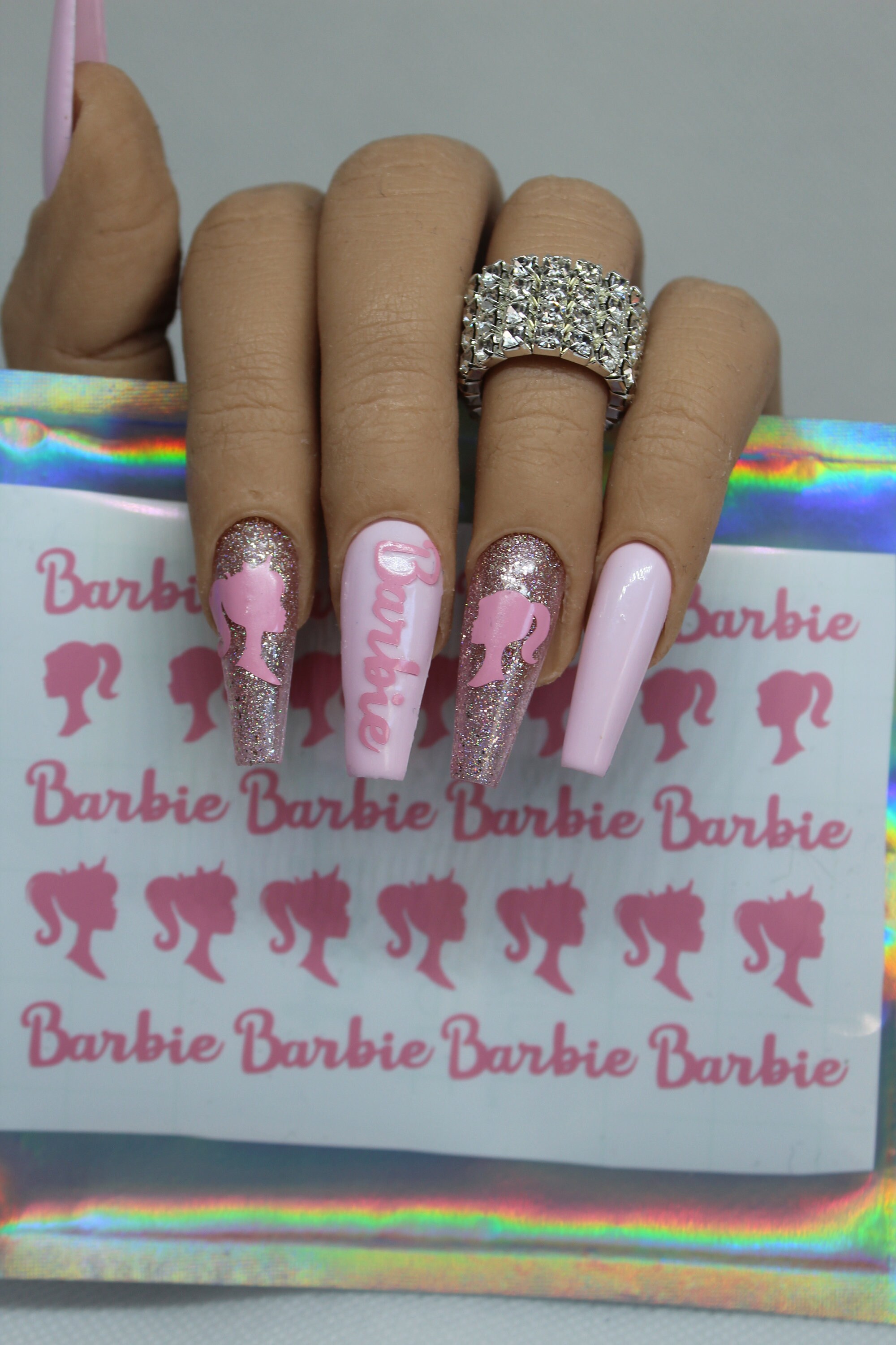 Barbie Nail Stickers / Barbie Nail Decals / Pink Nail Decals / | Etsy