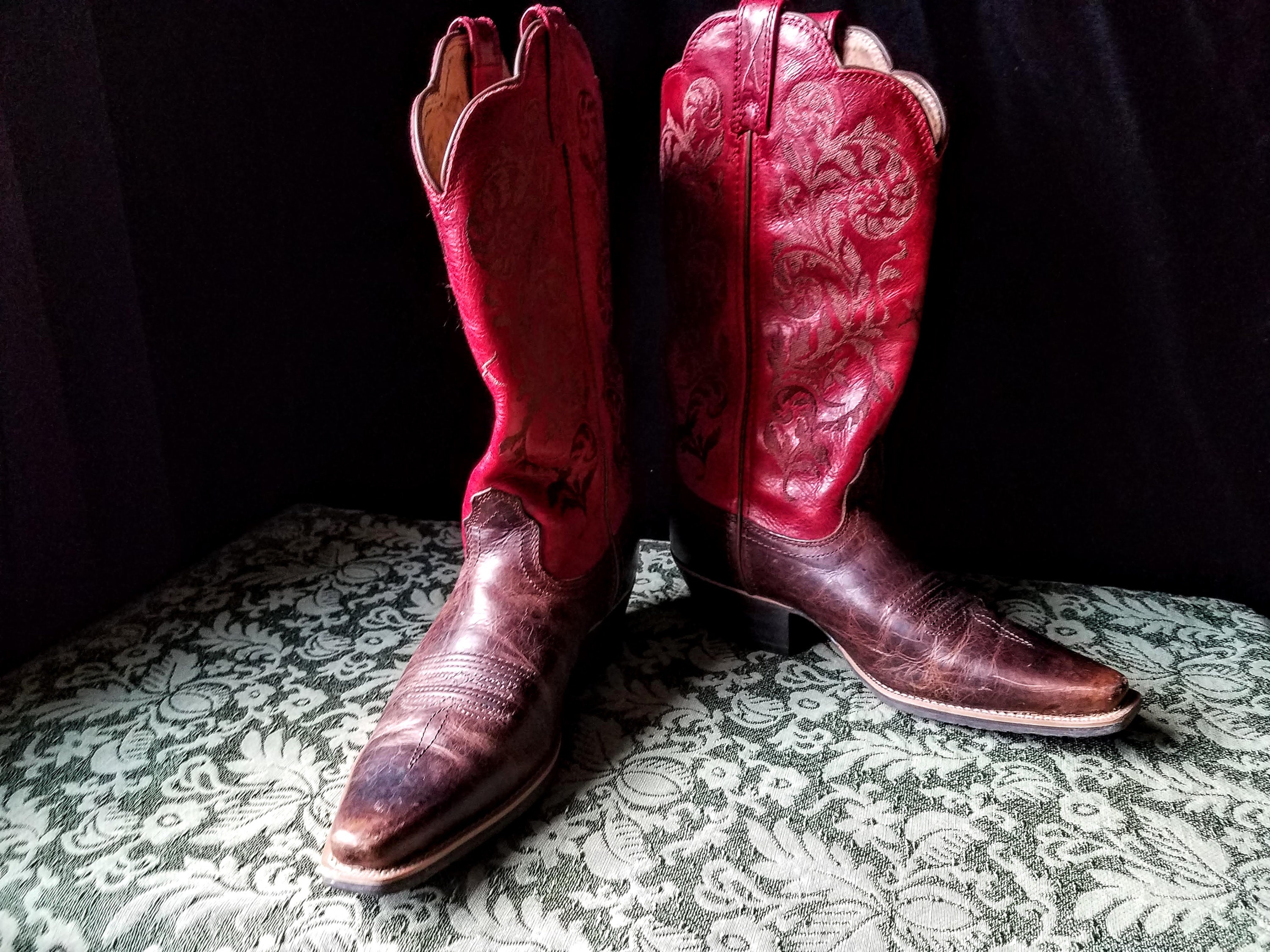 Red Cowboy Boots - Etsy