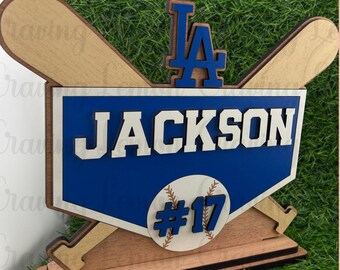 Personalized Baseball Name Sign | Custom Sports Room  | Boys Baseball Wall Hanger | Father's Day Gift | Sports Nursery Decor