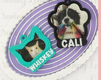 Cuttle Photo Keychain Template | 3D Print +UV Print +Laser Cut | Pet Photo Keychain | Personalized Keychain File | Memorial Gift