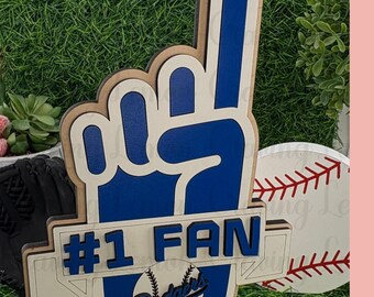 Number One Fan Sign SVG | #1 "Foam" Finger SVG | Layered Sports Sign File | Father's Day | Cuttle Template | Coach Gift