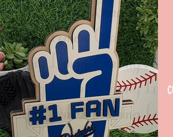 Personalized #1 Fan Foam Finger Sign | Custom Sports Room Decor | Sports Fan Sign | Kids Sports Decor | Father's Day Gift |