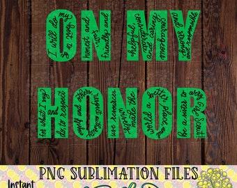 Girl Scout Law Sublimation Design | High Resolution PNG (Instant Download)