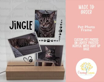 Personalized Pet Photo Frame | Custom UV Printed Pet Memorial | Dog or Cat Photo Keepsake | Pet Remembrance Gift