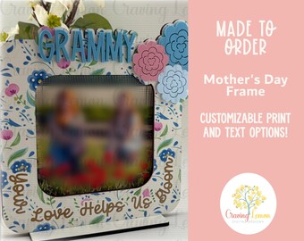 Mother’s Day Floral Photo Frame | Mama Picture Frame | Mom Gift from Kids | Personalized Mother’s Day Frame | Floral Mom Keepsake