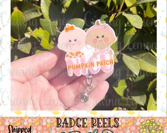 Nicu Nurse Pumpkin Patch Badge Reel | Halloween Babies, Fall ID Holder