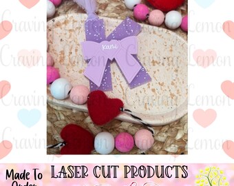 Valentine's Day Bag Tag | Keepsake | Coquette Personalized Name Tag