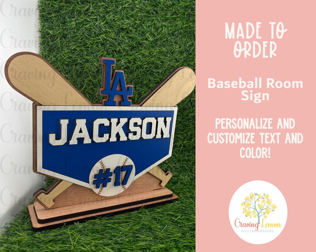 Personalized Baseball Name Sign | Custom Sports Room | Boys Baseball ...