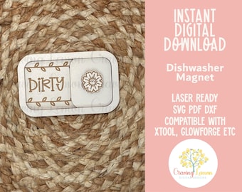 Dishwasher Clean Dirty SVG | Dishwasher Slider SVG | Clean Dirty Dishwasher Sign | Kitchen SVG | Digital Download